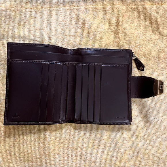 Vintage RARE Fendi FF Purple Canvas and Leather Wallet with dust bag - Picture 7 of 10